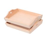 SUPVOX 2 pièces Plateau Miniature avec Bords Sécurisés Décor Cuisine Poupée Accessoires et Faciles à Nettoyer