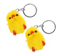 SUPVOX 2 pièces Porte-clés Peluche Canard Jaune Mignon Décoratif Doux pour Clés Voiture Sac à Dos Garçon Fille Adultes Set