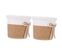 SUPVOX 2 pièces Pots de Fleurs Papier Imitation de Récipients Tressés pour Plantes Cache Pots Décoratifs Étanches