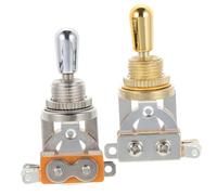 SUPVOX 2 pièces Sélecteur Voies pour Guitare Électrique Interrupteur à Bascule Métallique avec Capuchons et Or Accessoire et Facile à Installer Lot