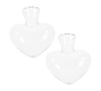 SUPVOX 2 pièces Vase Hydroponique Forme de Cœur Jardinière Transparente Décorative pour Fleurs Centre de Table Élégant pour Maison et Mariage