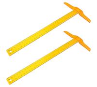 SUPVOX 2 Règles en T en Plastique Transparent Outil de Mesure pour Couture et Travail du Bois Règle de Marge de Couture Graduée en CM Format Portable et Léger Lot de 2 Pièces