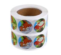 SUPVOX 2 Rouleaux d'Autocollants Animaux et Dinosaures 25 MM Étiquettes Autocollantes Rondes Non Adhésives 500 Pièces par Rouleau Décorations pour Fêtes et Emballages