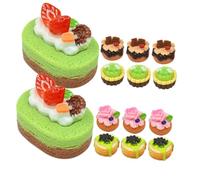 SUPVOX 20 De Gâteaux Aux Fruits Aliments Mini-Maison Décorative Mini-Dessert Gâteau Mini-Maison Accessoires De Cuisine Mini-Maison Décorations en Résine