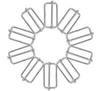 20pcs glissière en métal boucle triglide glisse rectangle curseur de sangle réglable pour à main bretelles faisant bricolage accessoires 32 * 16 * 2.8mm ()