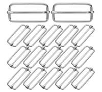 SUPVOX 20 Pièces Boucles Coulissantes En Métal Argenté 4.30X2.00X0.28 Cm Pour Sangle De Sac À Dos Valise Et Vêtements Accessoires De Bricolage Pour Ajustement Facile