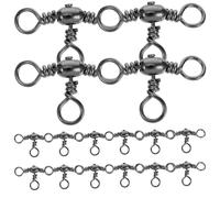 SUPVOX 20 Pièces Connecteur de Leurre de Pêche en Fer Noir à Structure Baril Triple Branche pour Pêche en Mer Haute Résistance et Connexions Multidirectionnelles