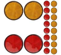 SUPVOX 20 Pièces Kit de Catadioptres Ronds Rouges pour Vélo Réflecteurs Durables et Résistants Aux Intempéries Visibilité Accrue pour Sécurité Routière