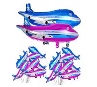 SUPVOX 20 pièces Lot de Ballons Aluminium Avion Bleu et Rose Décorations Fête Anniversaire Thème Facile à Gonfler et Photo Prop