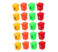 SUPVOX 20 Pièces Miniature Garbage Bin Model Tiny Trash Cans For Play Lightweight Plastic Storage Bins With Lids For Educational And Pretend Play