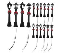 SUPVOX 20 Pièces Miniature LED Street Lamps with Wreaths for Micro Landscape Model Building Small Street Light Simulation for Dollhouse Scene Decoration