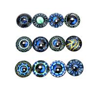 SUPVOX 20 Pièces Patches Diy Forme Ronde avec Motif Créatif pour Bijoux et Artisanat Bleu pour Décorations et Créations Personnalisées