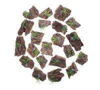 SUPVOX 20 Pièces Reptile Cork Bark Background for Terrarium Natural Tree Bark Decor for Reptile Tank Safe Hide Wood Amphibians and Snakes