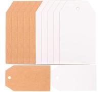 SUPVOX 200 Étiquettes de Prix Suspendues en Papier Kraft 7x4 Cm Étiquettes Volantes Vierges Blanches et Kraft pour Bijoux Vêtements et Gestion de Stock Usage Professionnel