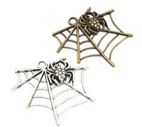 SUPVOX 20pcs Pendentifs Suspendus en Alliage Toile Araignée Creux Argenté et Bronze, Décoration Solide pour Paquet et Téléphone, Présent Créatif et Chic