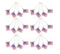 SUPVOX 24 Pièces Décorations Patriotiques Suspendues Drapeau Américain en Acrylique, Mini Ornements Étoiles pour Sapin, Décoration Intérieure et Voiture, Fête de L'indépendance, Memorial