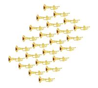 SUPVOX 24 pièces Mini Trompette Décorative Modèle Miniature Créatif Doré Accessoire pour Maison de Poupée Décoration Réaliste pour Mini Maison Ornement Musical Unique