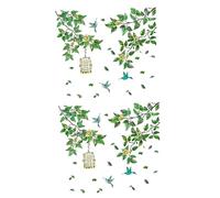 SUPVOX 2feuilles Autocollants Muraux Décoratifs Et Oiseaux Mur De Plantes Tropicales Pour Chambre à Coucher Décor Autocollants Muraux Amovibles