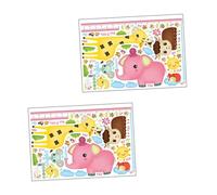 SUPVOX 2feuilles Stickers Muraux Amovibles Pour Garçon Fille Toise Animaux De Dessin Avec Autocollant De Hauteur Et Décalcomanie Murale De Mesure