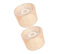 SUPVOX 2pcs Abat-jour en Rotin Tressé Rustique pour Lampe sur Pied et Plafonnier, Résistant et Polyvalent, pour Salons et Cafés Décor Rétro