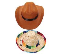 SUPVOX 2Pcs Chapeau De Cowboy Chapeau De Chien Accessoires De Chien Multi-Chapeaux Costumes Chapeau Chapeau Chiens Petit Chapeau Costume Sombrero Chapeaux De Fête Chapeaux