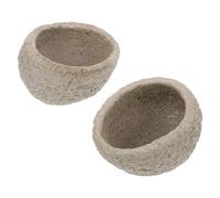 SUPVOX 2pcs Gamelle pour Reptiles en Résine Imitation Pierre, Bol d'alimentation et Boisson Stable, Hauteur Modérée, pour Nourrir Lézards et Animaux de Compagnie