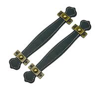 SUPVOX 2pcs Poignées de Tiroir en Cuir Vintage Poignées de Valise en Cuir Noir