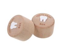 SUPVOX 2pièces Boîte à Souvenirs Pour Dent De Lait Garçon Fille Contenant Boîtes De Rangement Bois Pour Dents De Lait Perdues Pour Garçons Et Filles