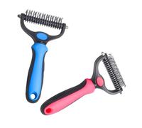 SUPVOX 2pièces Peigne Démêlant Double Face pour Chien et Chat Outil de Toilettage pour Sous-poil et Élimination des Nœuds Brosse Anti-mue Léger et Pratique