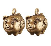 SUPVOX 2pièces Pendentif Compact Laiton Petit Cochon Ornement Soi-même DIY Porte-clés