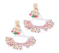 SUPVOX 2Set Accessoires pour Animaux de Compagnie Foulard de Chatte Couronne d'anniversaire pour Animaux de Compagnie Chapeau d'anniversaire de Chat Chapeau de fête pour Chiens