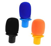 SUPVOX 3 Ensembles Protections Microphone Sans Fil avec Anneau Antidérapant et Mousse Manchon Souple Aux Chutes et pour Microphones Portatifs Installation Facile Noir Bleu Orange