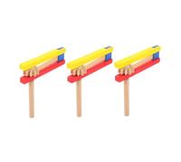 SUPVOX 3 pièces Castagnettes Bois Manche Long Instrument Percussion Musical Éducatif pour Garçon Fille Éveil Musical Fête et Maternelle