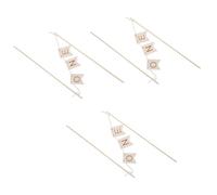 SUPVOX 3 Pièces Décoration Gâteau Bois Naturel Bannière Cake Topper Gravé pour Anniversaire Garçon Fille Inserts Gâteau Anniversaire Premier Accessoire Fête Élégant
