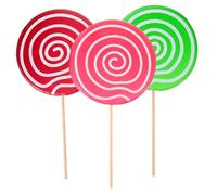SUPVOX 3 Pièces Décorations Simulées de Lollipops Accessoires de Photo Réalistes pour Garçon Fille et Fêtes Modèle de Bonbon Mousse Rose Vert