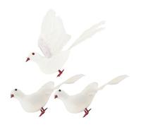 SUPVOX 3 Pièces Doves Décoratifs Blancs Simulation pour Mariages et Oiseaux Plume Réalistes pour Décoration Intérieure et Extérieure