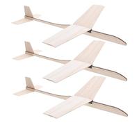 SUPVOX 3 Pièces Kit Avion Bois à Peindre Modèle Planeur Bois Naturel Brut Jeu Créatif DIY pour Garçon Fille et Adultes Volant pour Activités Scolaires et Extérieures