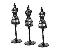 SUPVOX 3 pièces Mannequin Support Vêtements Poupée Demi Porte Robe Creux Noir pour Accessoires Maison Mini Présentoir Couture Poupée Réutilisable Créatif
