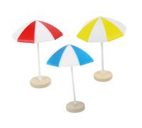 SUPVOX 3 Pièces Miniature Plastic Beach Umbrella Set for Dollhouse Decoration Realistic Micro Landscape Sun Umbrella in for Fairy Garden DIY