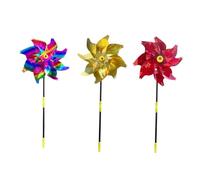 SUPVOX 3 pièces Moulin à Vent Octogonal Réfléchissant Effaroucheur Oiseaux Extérieur Jardin Décoratif Pigeon Corbeau Rouge Jaune Dégradé