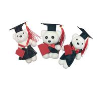 SUPVOX 3 Pièces Ours Peluche de Graduation de Jouets Cartoons Dr Bear pour de Fin Études Debout Assis Jupe Décoration de Graduation pour Étudiants