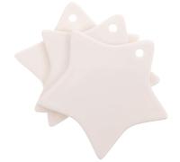 SUPVOX 3 Pièces Pendentifs en Céramique Blancs à Surface Lisse et Vierge, Décorations Multifonctions à Peindre pour Anniversaire et Écoles, pour Créations DIY
