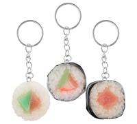 SUPVOX 3 pièces Porte-clés Sushi Japonais Réaliste Modèles Miniatures Algues Sushi Accessoires Légers pour Sac à Dos Déco Cuisine et Culture Japonaise