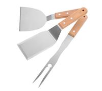 SUPVOX 3 Pièces Set de Ustensiles de Cuisine Acier Inoxydable Spatule Fourchette pour Barbecue Teppanyaki Outils de Grilling pour Gâteaux Cookies