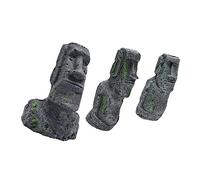 SUPVOX 3 pièces Statues Moai Aquarium Décorations Têtes Pâques Résine sans Pollution pour Aménagement Paysager Réaliste Petits Moyens Grands