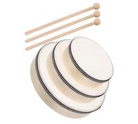 SUPVOX 3 pièces Tambourins à Main Bois Instruments de Percussion pour Éducation Musicale et Performances