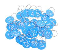 SUPVOX 30 Étiquettes Numérotées Rondes en Plastique Abs Anneaux Métalliques, Identification Solide pour Clés, Casiers et Organisation, Diamètre Standard, Couleur Bleue, Lot Complet 1-30,