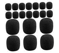 SUPVOX 30 pièces Lot de Bonnets Mousse pour Microphone Casque Protection Vent et Bruit Mini Housse Éponge Noire pour Enregistrement Conférences et Karaoké