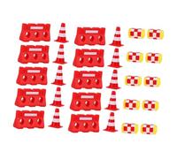 SUPVOX 30 pièces Lot Jouets Signalisation Routière Mini Cônes Clôtures et Obstacles Garçon Fille Apprentissage Sécurité Traffic
