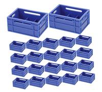 SUPVOX 30 Pièces Miniature Plastic Crate Basket for Dollhouse Accessories Storage Container Mini Crates for Tiny House Decoration and Craft